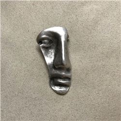 Modern Abstract Silver Plated Face Brooch Pin