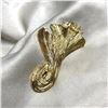 Image 2 : Designer GIVENCHY Paris Cascading Ribbon Gold Textured Brooch Pin