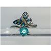 Image 3 : Blue Apatite, Enamel & Sterling Silver Butterfly Ring