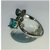 Image 4 : Blue Apatite, Enamel & Sterling Silver Butterfly Ring