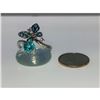 Image 5 : Blue Apatite, Enamel & Sterling Silver Butterfly Ring