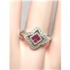 Image 1 : Ruby & Diamond 14kt White Gold Cocktail Ring