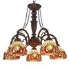 Image 1 : Victorian Tiffany-style Stained Glass Chandelier