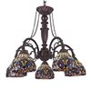 Image 2 : Victorian Tiffany-style Stained Glass Chandelier