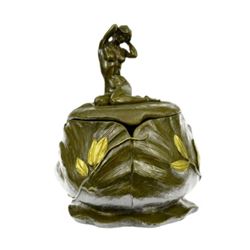 French Gilt Art Nouveau Nude Bronze Jewel Box