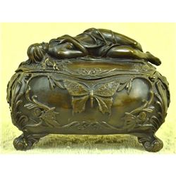 Art Nouveau Bronze Jewel Trinket Box