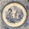 Image 2 : 19thc. Gothic Ironstone Davenport Blue Transferware Plate