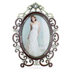 Russian Enamel & Crystal Photo Frame