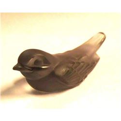 Lalique Grey Crystal Resting Swallow Knife-Rest Sculpture