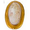 Image 1 : 19thc Classical Shell Cameo 10kt Gold Brooch Pendant