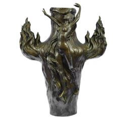 After Chalon, Art Nouveau Bronze Sculpture Vase