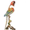 Image 3 : Colorful Macaw Parrot Bird Enamel & Crystal Trinket Jewel Box