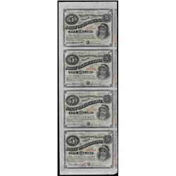 Uncut Sheet of (4) State of Louisiana Baby Bond Obsolete Notes