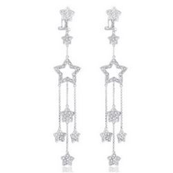 14k White Gold 0.90CTW Diamond Earrings, (SI1 /J)