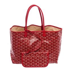 Goyard Red Goyardine Coated Canvas St. Louis PM Tote Handbag