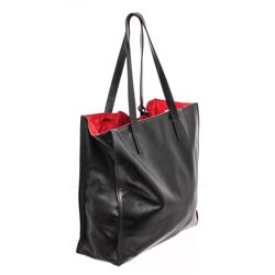 Prada Black Soft Calfskin Leather Large Shoulder Bag