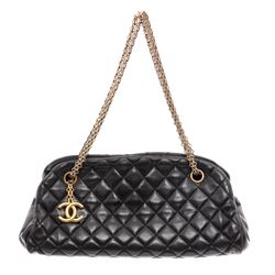 Chanel Black Leather Small Just Mademoiselle Bowling Bag