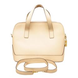 Celine Vintage Cream Textured Leather Tote Shoulder Bag