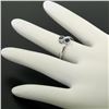 Image 6 : 14k White Gold Round Bezel Set Sapphire Two Stone Simple Bypass Ring