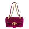 Image 2 : Gucci Pink Chevron Velvet GG Marmont Matelassï¿½ Shoulder Bag