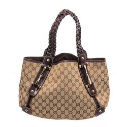Gucci Brown GG Canvas Leather Small Pelham Shoulder Bag