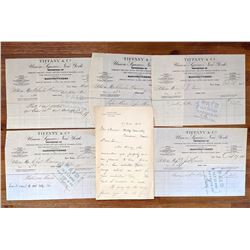 Tiffany & Co. NYC Set 4 Receipts and Letter Signed, 1908
