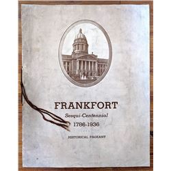 Frankfort KY Sesqui Centennial Pageant Program, 1936