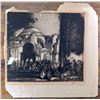 Image 1 : Antique Etching Arab Street Scene (Tears to Top)