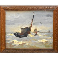 Jurrien Marinus Beek (1879-1965) Seascape Oil