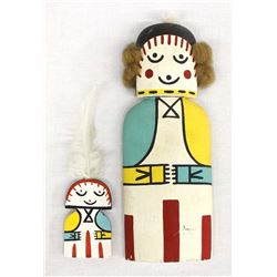 2 Hopi Cradle Board Kachina Dolls