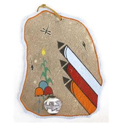 Zuni Sandstone & Pottery Art by S. Yatsatie