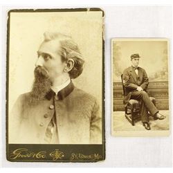 2 Antique Civil War Cabinet Cards
