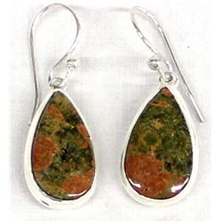Sterling Silver Unikite Teardrop Earrings