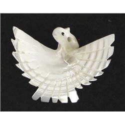 Zuni Carved Mother of Pearl Bird Fetish Pendant