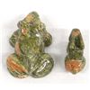 Image 3 : Carved Unikite Stone Frog and Rabbit Fetishes