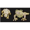 Image 1 : 2 Rhinestone Frog Brooches