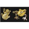 Image 2 : 2 Rhinestone Frog Brooches
