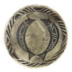 Mimbres Double Fish Pottery Bowl Replica