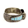 Image 3 : Zuni Silver Turquoise Watch Bracelet by F Weekoty