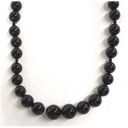 Beautiful Carved Onyx Bead Necklace