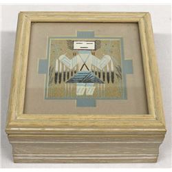 Native American Sand Painting on Lidded Box