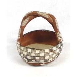 Historic Native American Isleta Pottery Basket