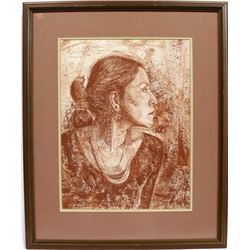 Framed Native American Navajo Print by E. Abeita