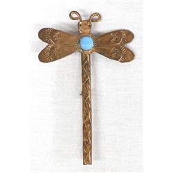 Navajo Copper and Turquoise Dragonfly Pin