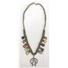 Image 2 : Navajo Silver Multi-Stone Squash Blossom Necklace