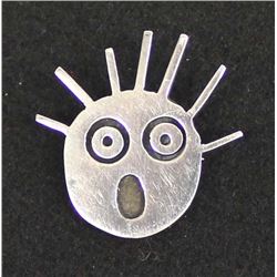 Sterling Silver Astonished Face Pin