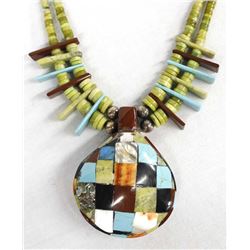Santo Domingo Reversible Shell Pendant Necklace