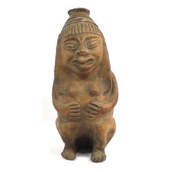 Pre Columbian Pottery Female with Child Replica