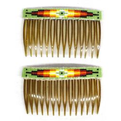 Native American Sioux Beaded Hair Combs