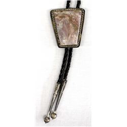 Native American Navajo Sterling Agate Bolo Tie